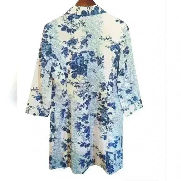 NWT Ann Taylor Loft Blue and White Floral Jacket - Picture 5 of 7